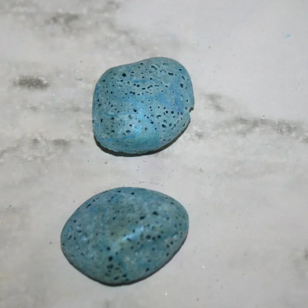 HAND CRAFTED 2 Geranium Aroma Stones Aromatherapy Essential Oil Diffuser Pair
